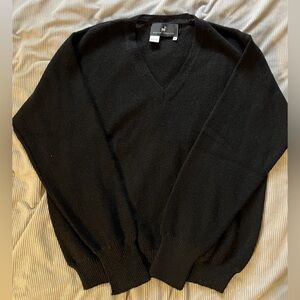 Peruvian Connection Black V-Neck Knit Pullover